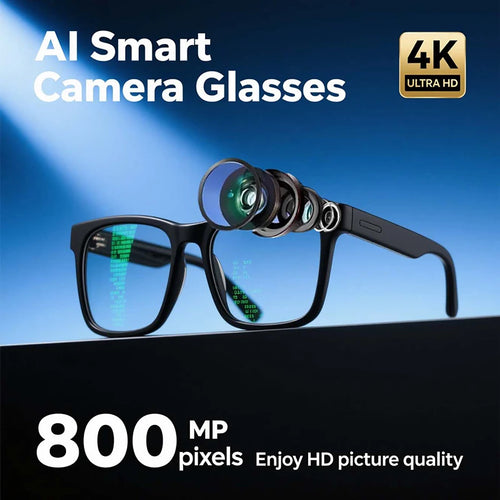 4K HD AI Smart Glasses Photochromic Multifunction Bluetooth Calling Voice Assistant Music Player Translate Camera Glasses